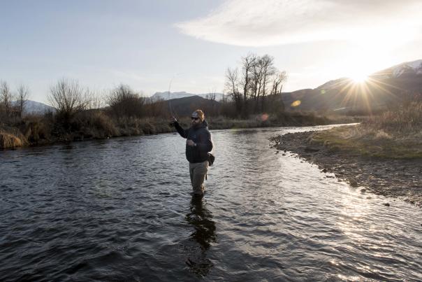 Spend a beautiful winter evening fly fishing on the Provo River