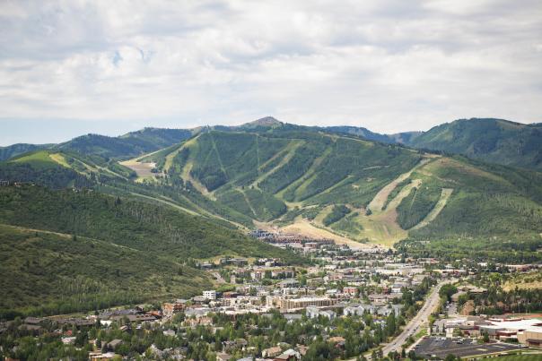 summer scenic view of historic main street