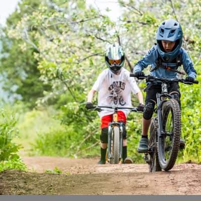 Two boys Mountain biking at Woodward Park City