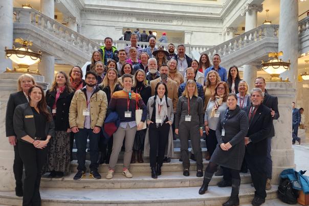 Group of people from the Park City Leadership Class 29 at State Capitol