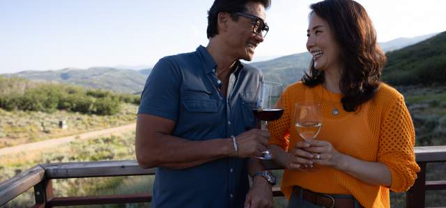 Romantic Couple drinking wine