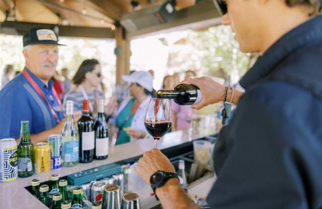 Bartender serving a drink