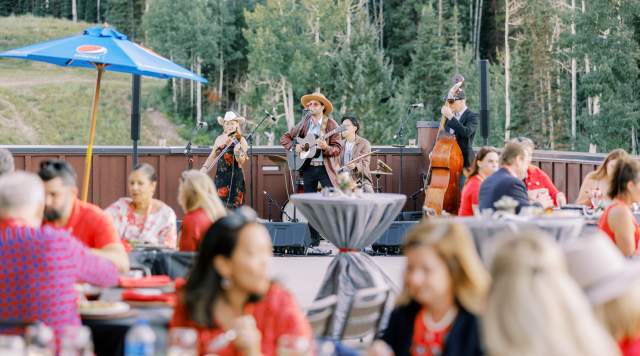 Band playing during a reception