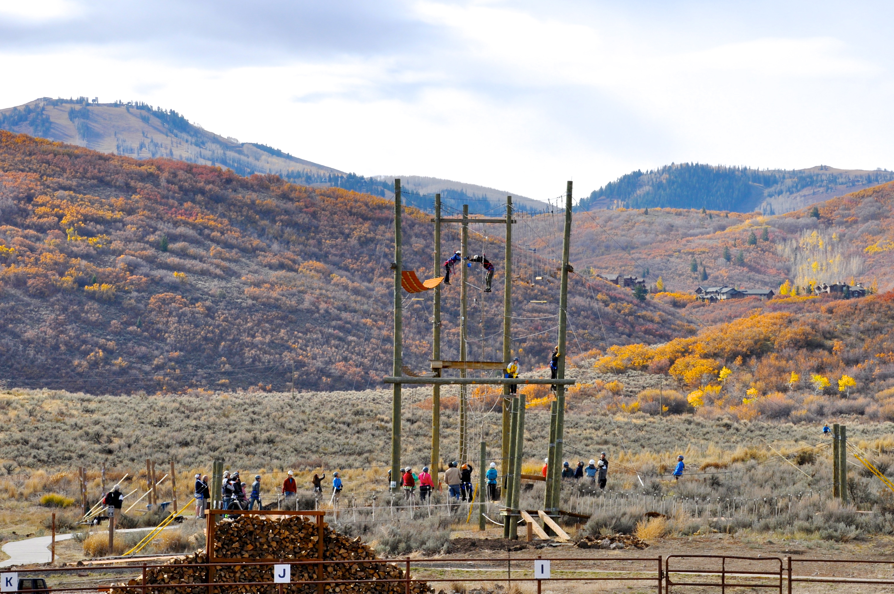 Scenic view of ropes challenge course