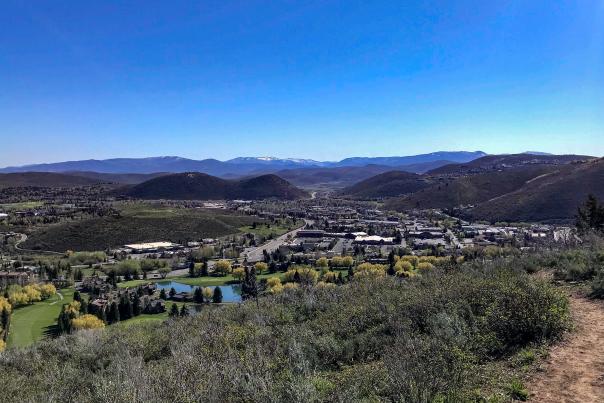 Scenic view of golf course and PC hill from Armstrong hiking trail