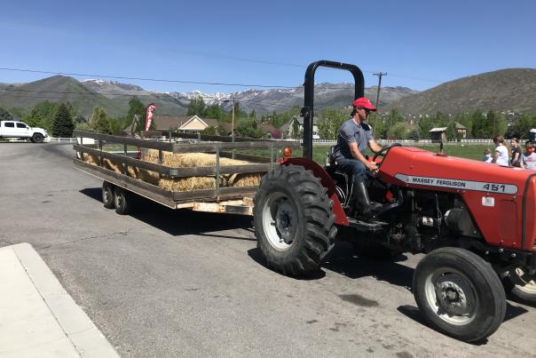 Tractor with Hayride trailer