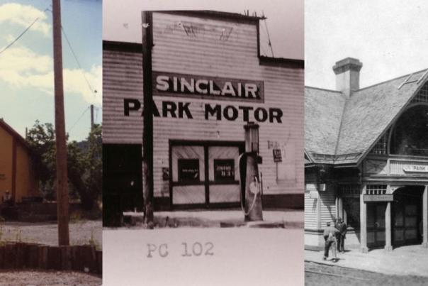 Collage of different historical sites in Park City