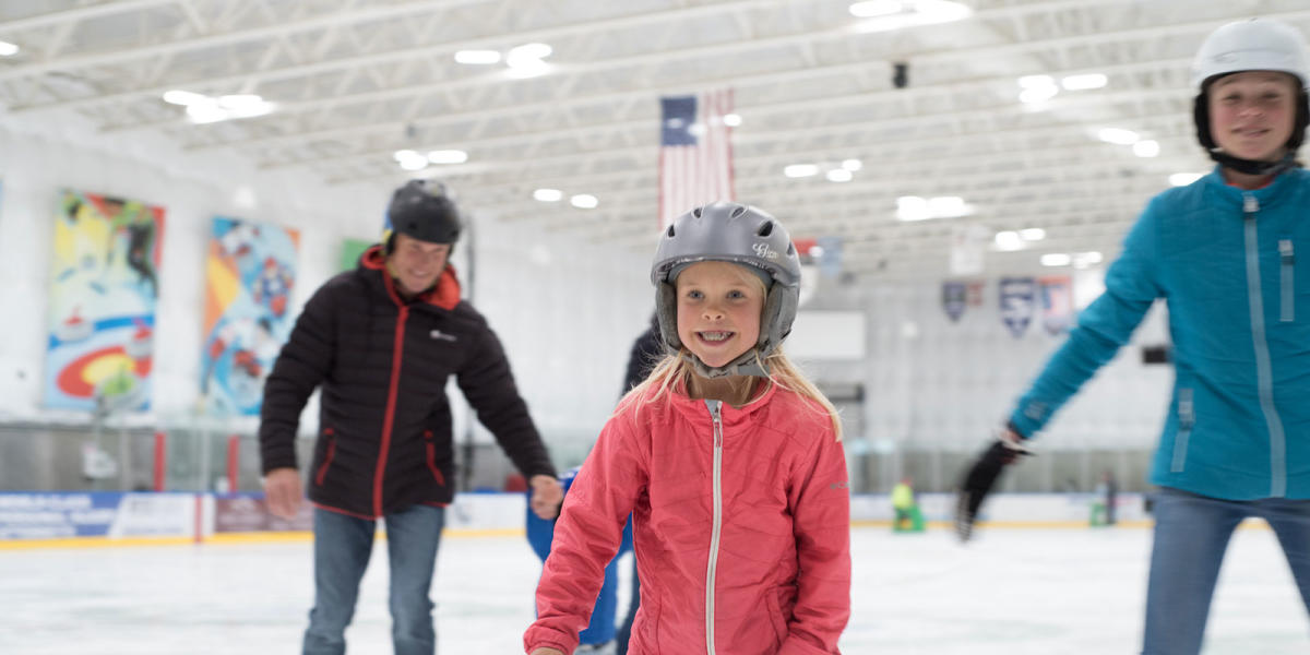 Family skating at Ice Arena