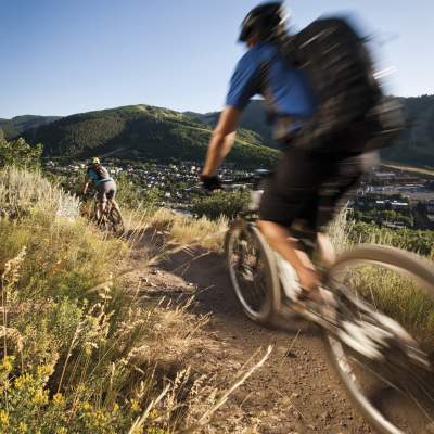 Mountain Biking Above Historic Main Street