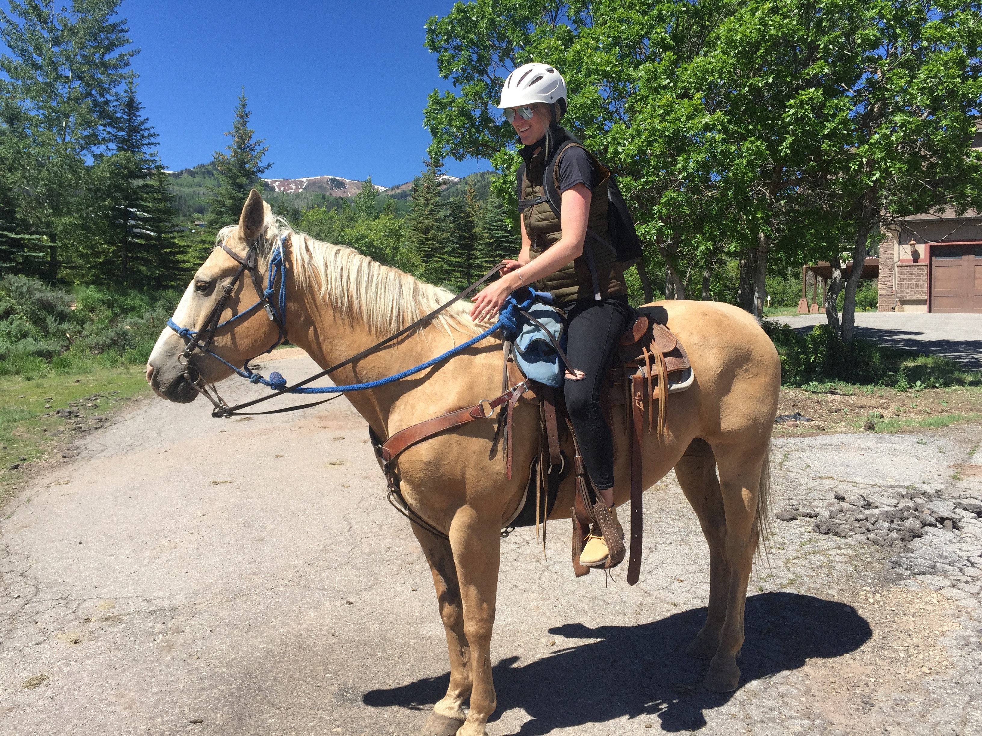 Woman on the back of a horse