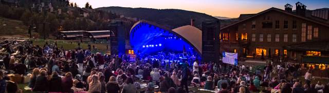 Sunset at a summer concert at deer valley