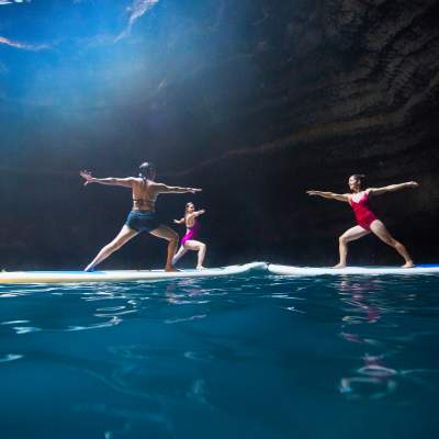 Finding Balance: Paddleboard Yoga in a Natural Hot Spring