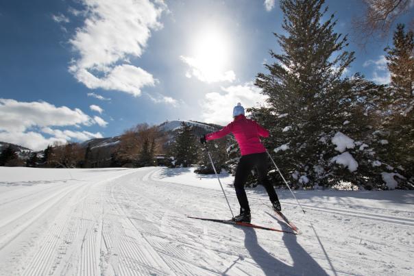 Woman Nordic Skiing during the day